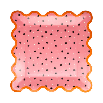 Presale: PINK WITH BLACK STAR PAPER PLATE
