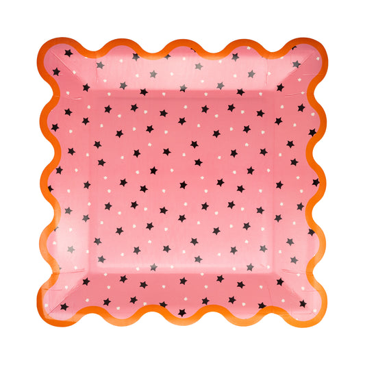Presale: PINK WITH BLACK STAR PAPER PLATE