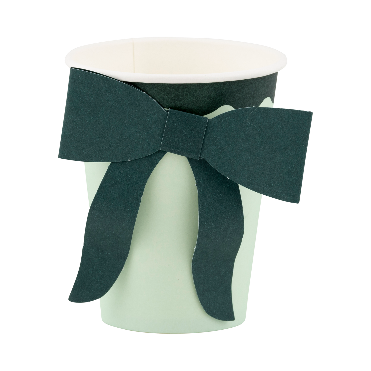 Mint and Green Bow Paper Cups