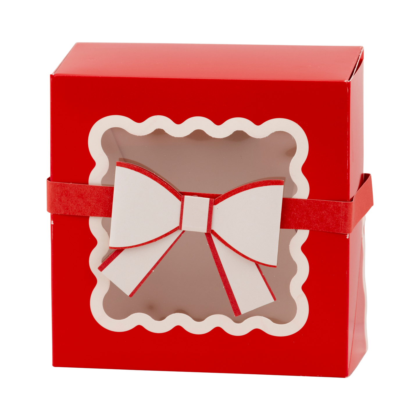 Red Bow Ric Rac Cookie Box