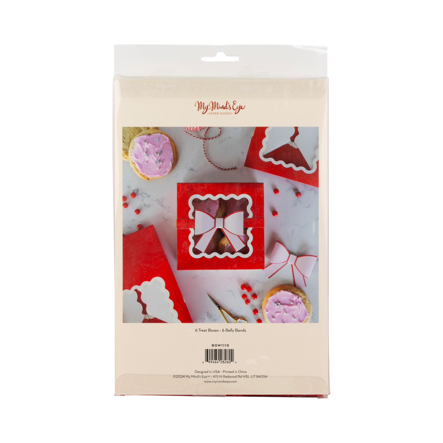 Red Bow Ric Rac Cookie Box