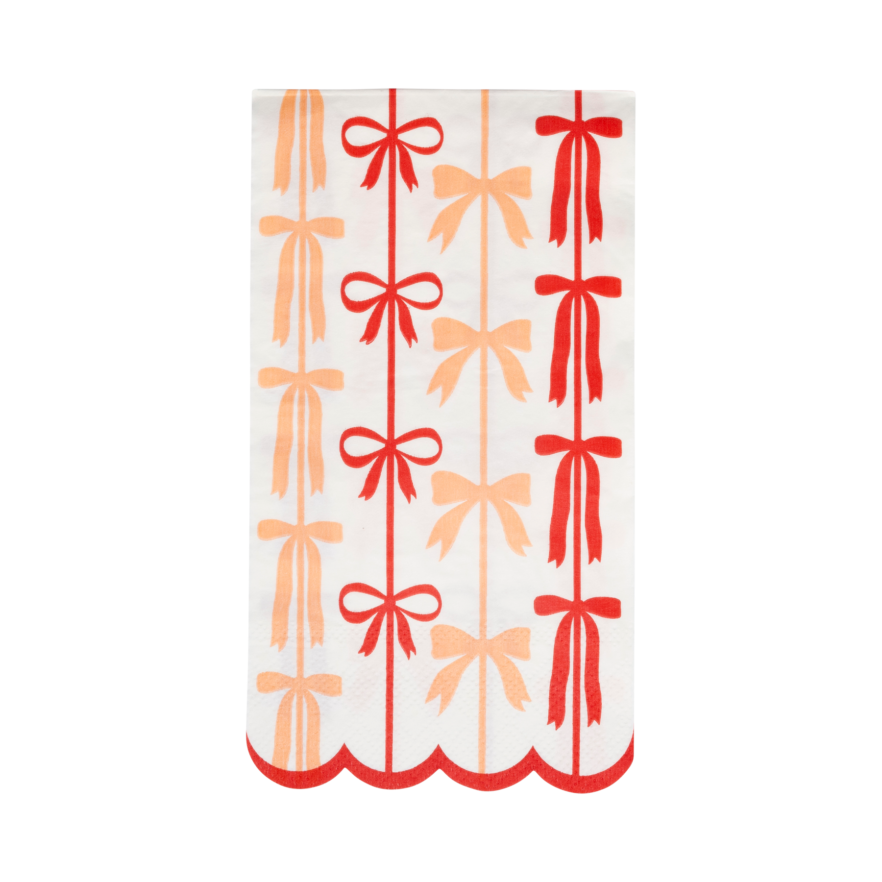 Red and Pink Bow Stripes Dinner Napkin