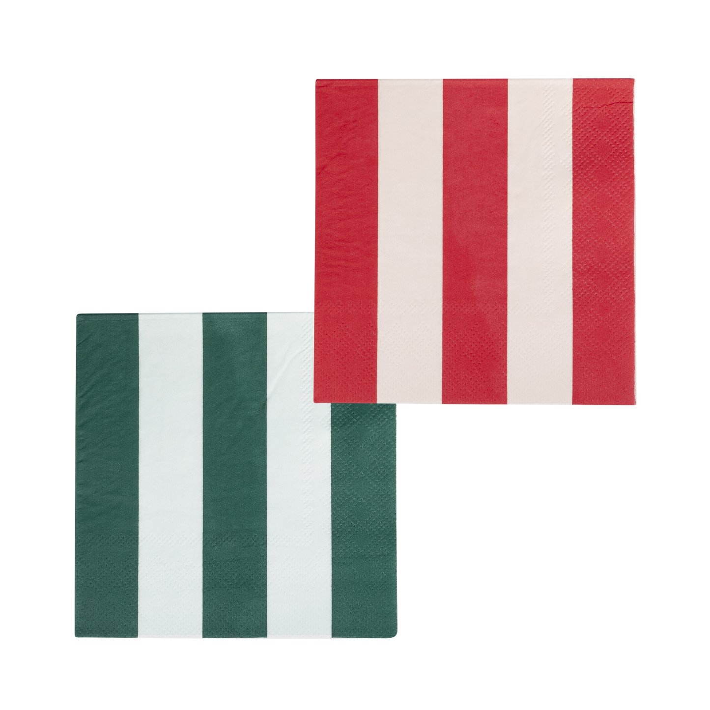 Red and Pink Green and Mint Striped Cocktail Napkin Set
