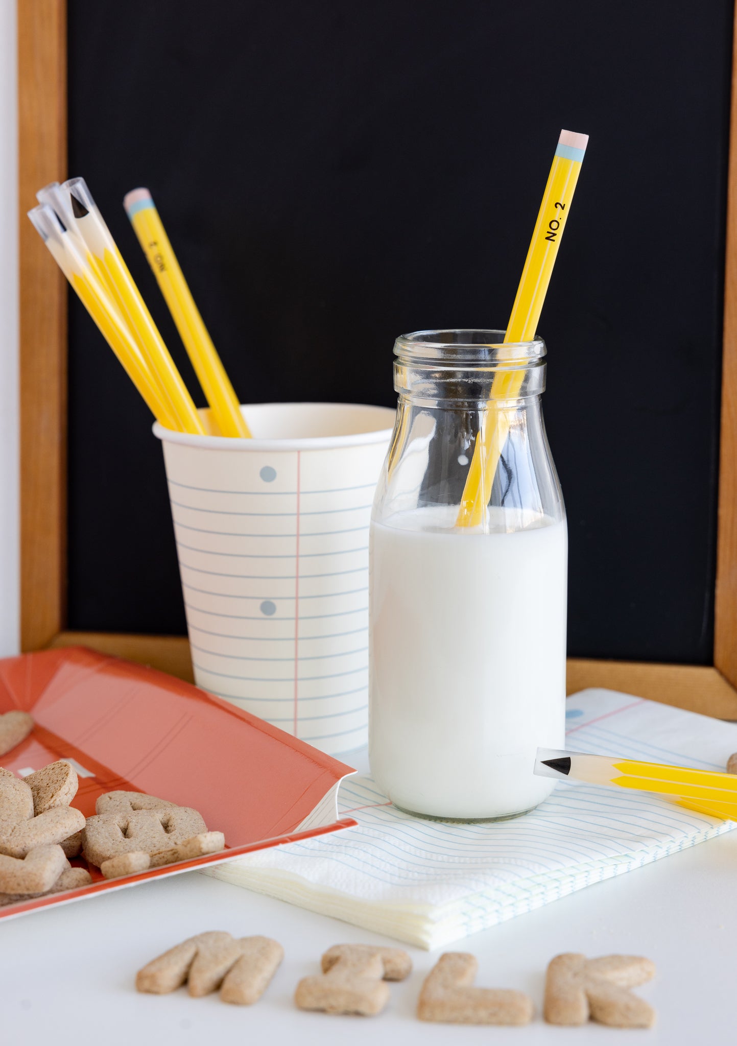Pencil Reusable Straws - 12 count