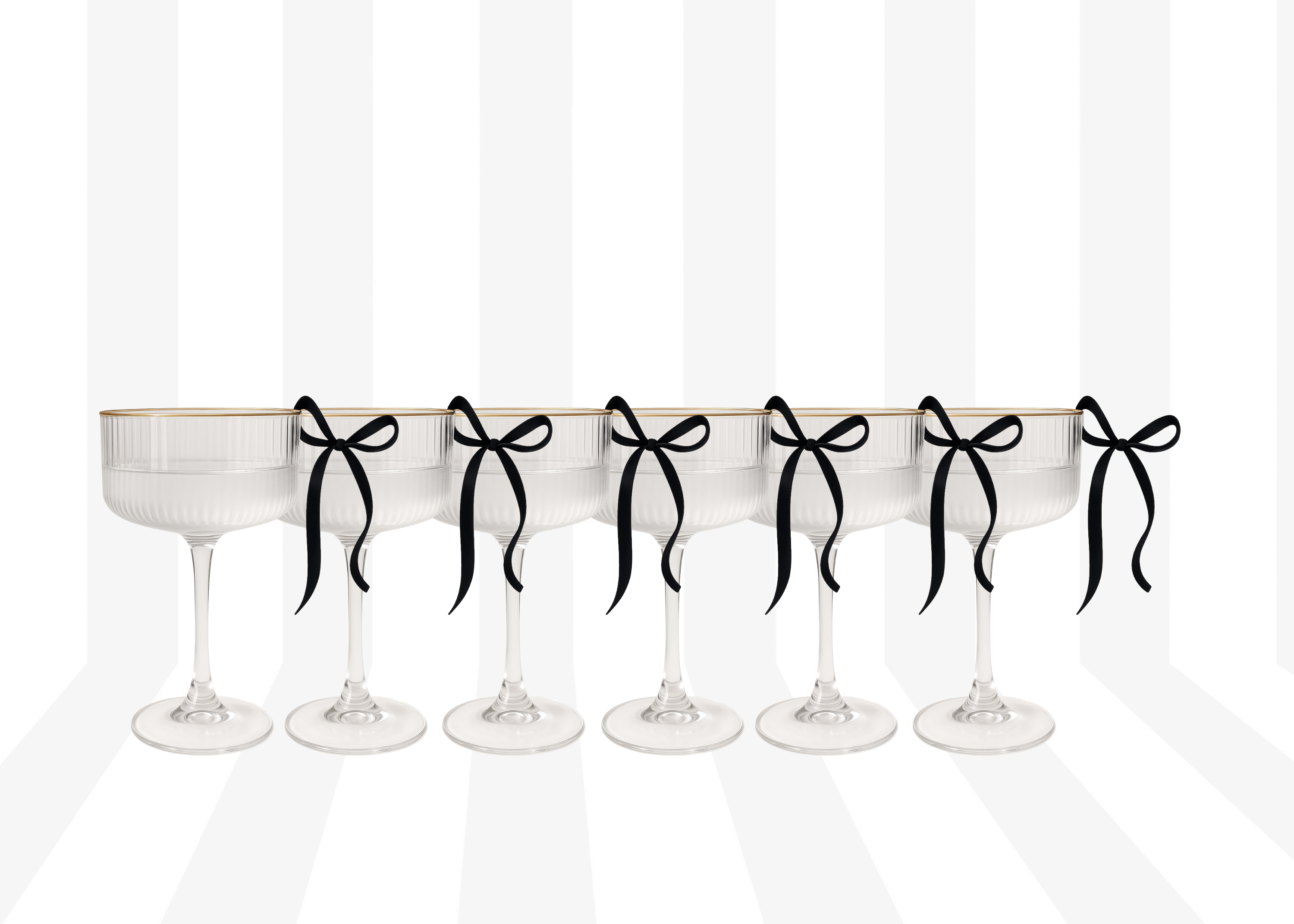 Black Bow Drink Charms Set of 6