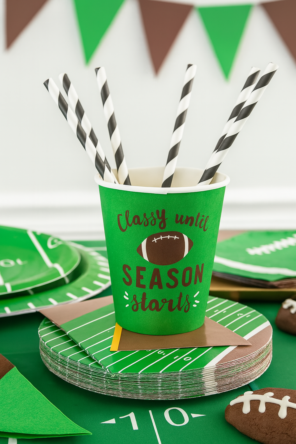 Classy Football 4oz Paper Shot Glasses (10)