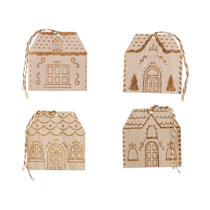 GINGERBREAD HOUSE WOOD TAGS