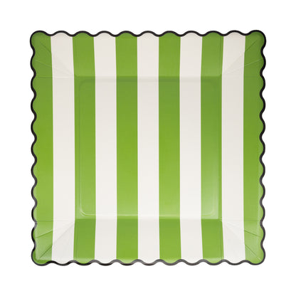 Presale: Wicked GREEN STRIPE PINK STRIPE 11" PLATE SET