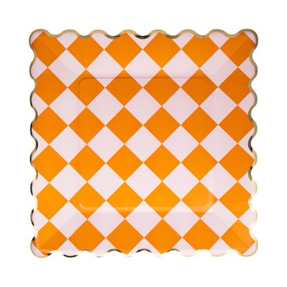 Presale: Pink & Orange Checkered 11" Paper Plate