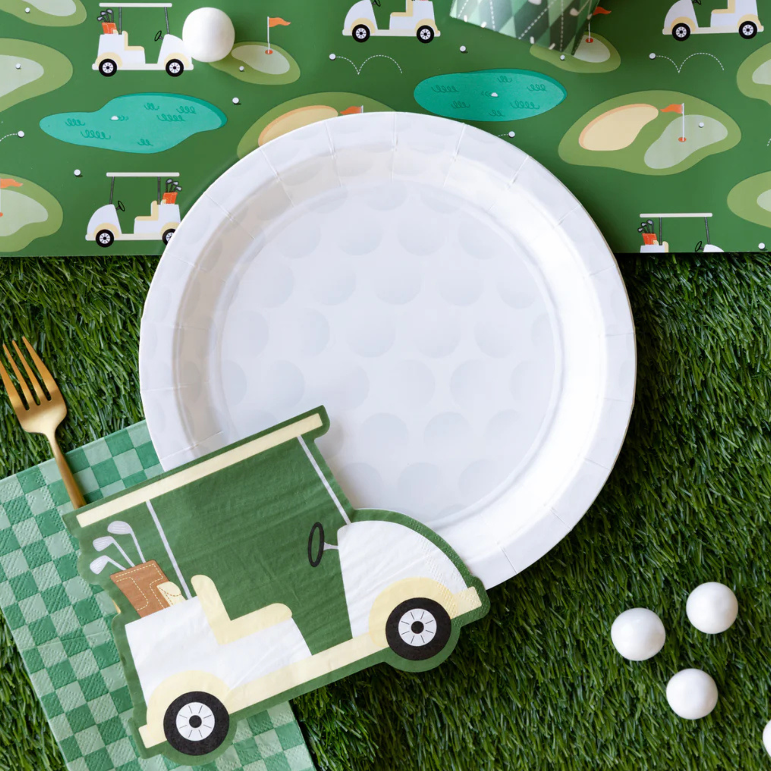 GLF1140 - Golf Ball Paper Plate