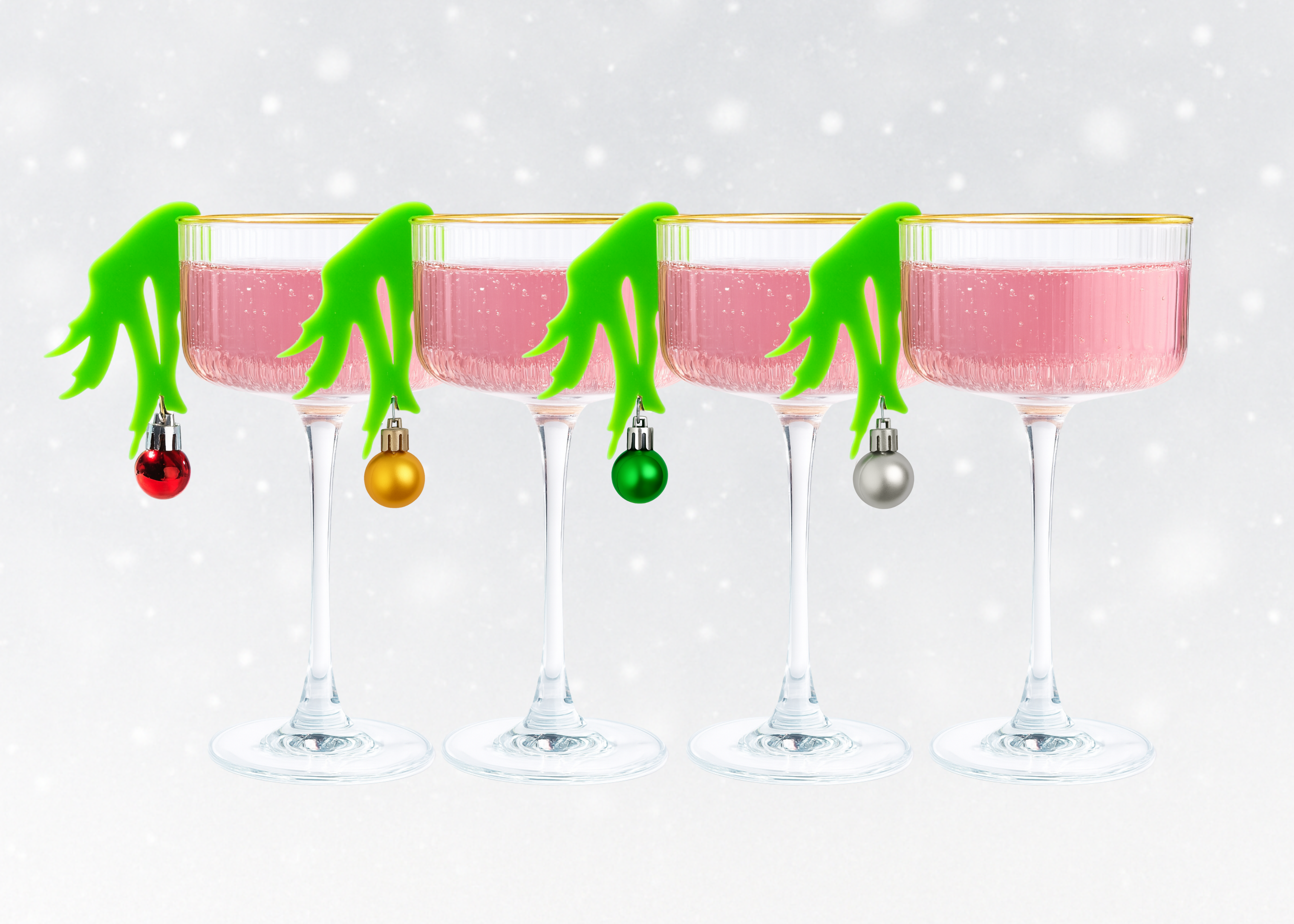 Grinch Inspired Drink Markers Set of 4