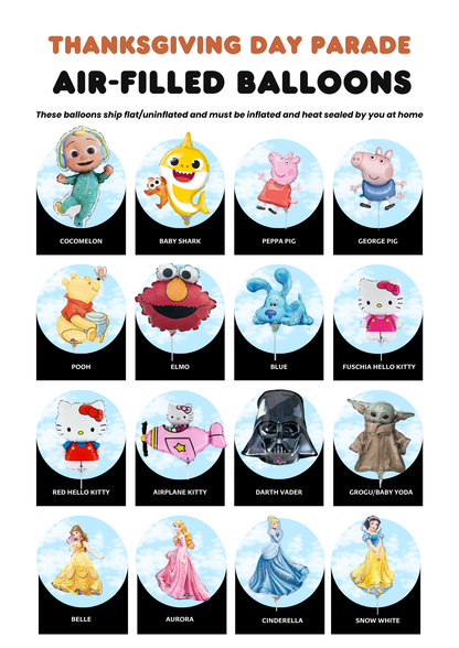 Air Fill Balloons (READ DESCRIPTION) - Kedziefest Thanksgiving Day Parade Collection