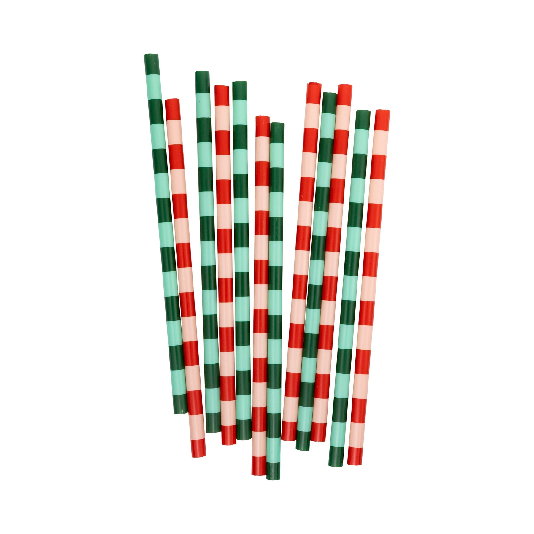 PRESALE: MJY1215 - Red and Pink & Green and Mint Straw Set