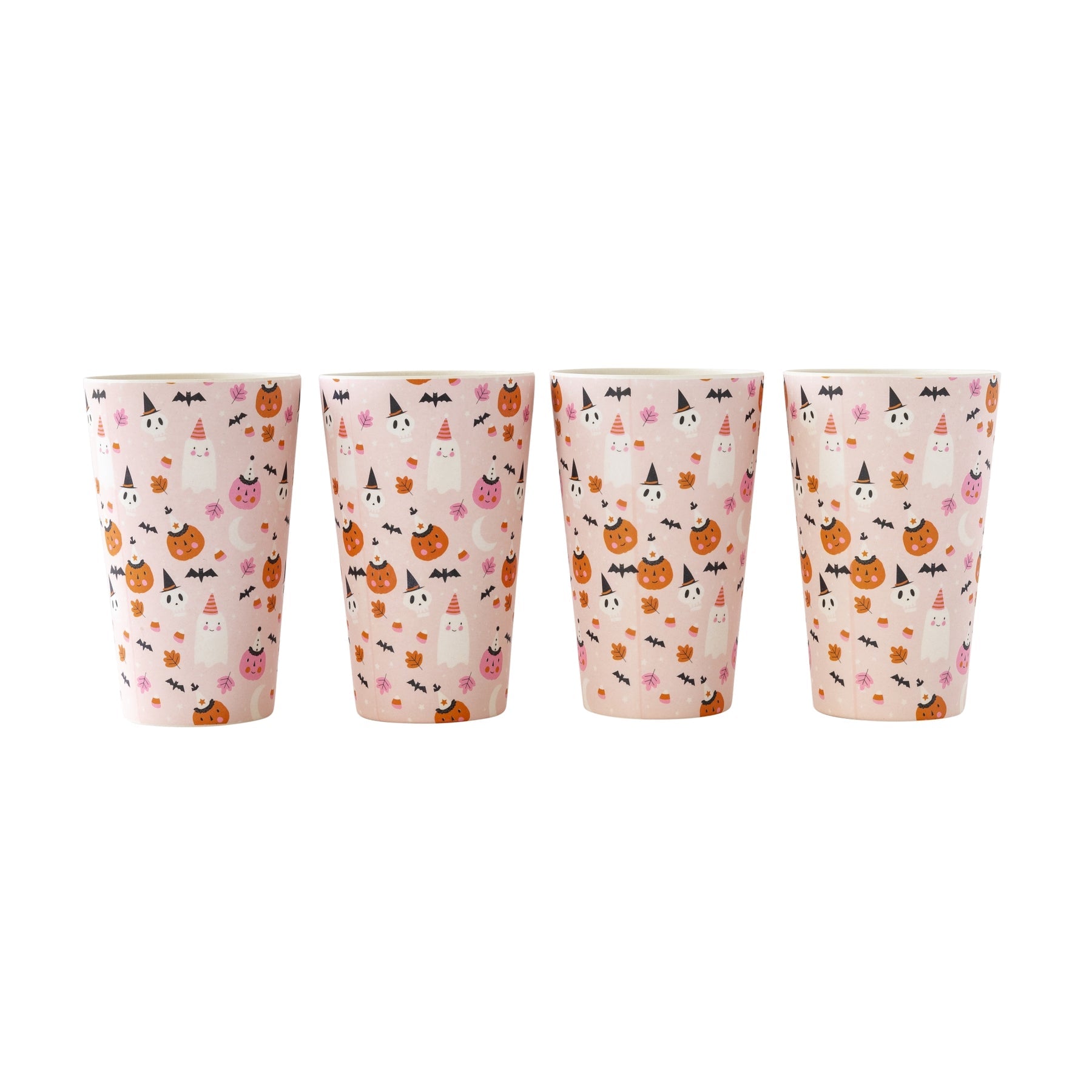 Pink Halloween Icons Reusable Tumblers (Set of 4)