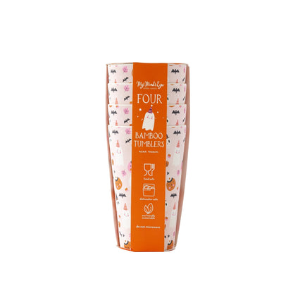 Pink Halloween Icons Reusable Tumblers (Set of 4)