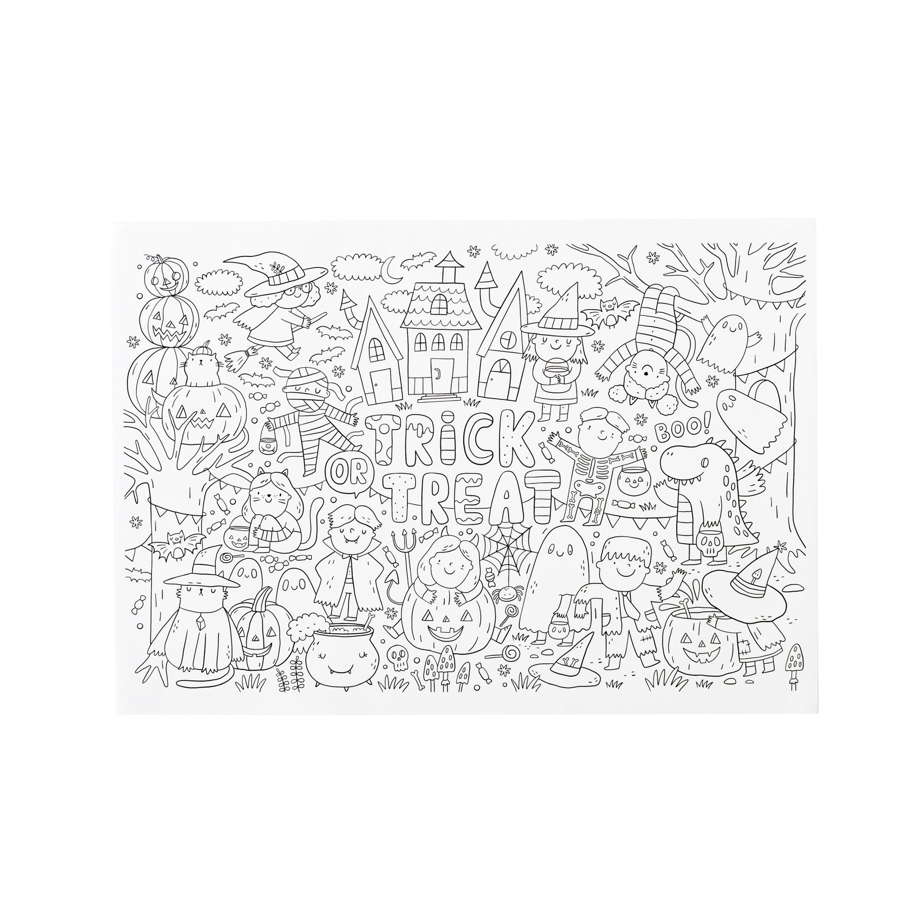 Halloween Coloring Paper Placemat 12ct