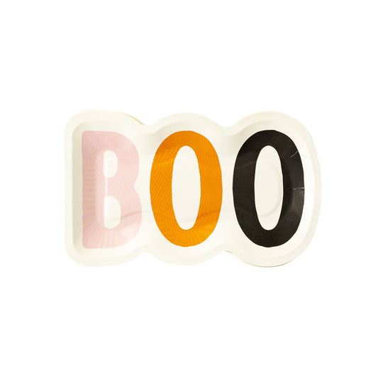 Hey Pumpkin Boo Shaped Paper Plate