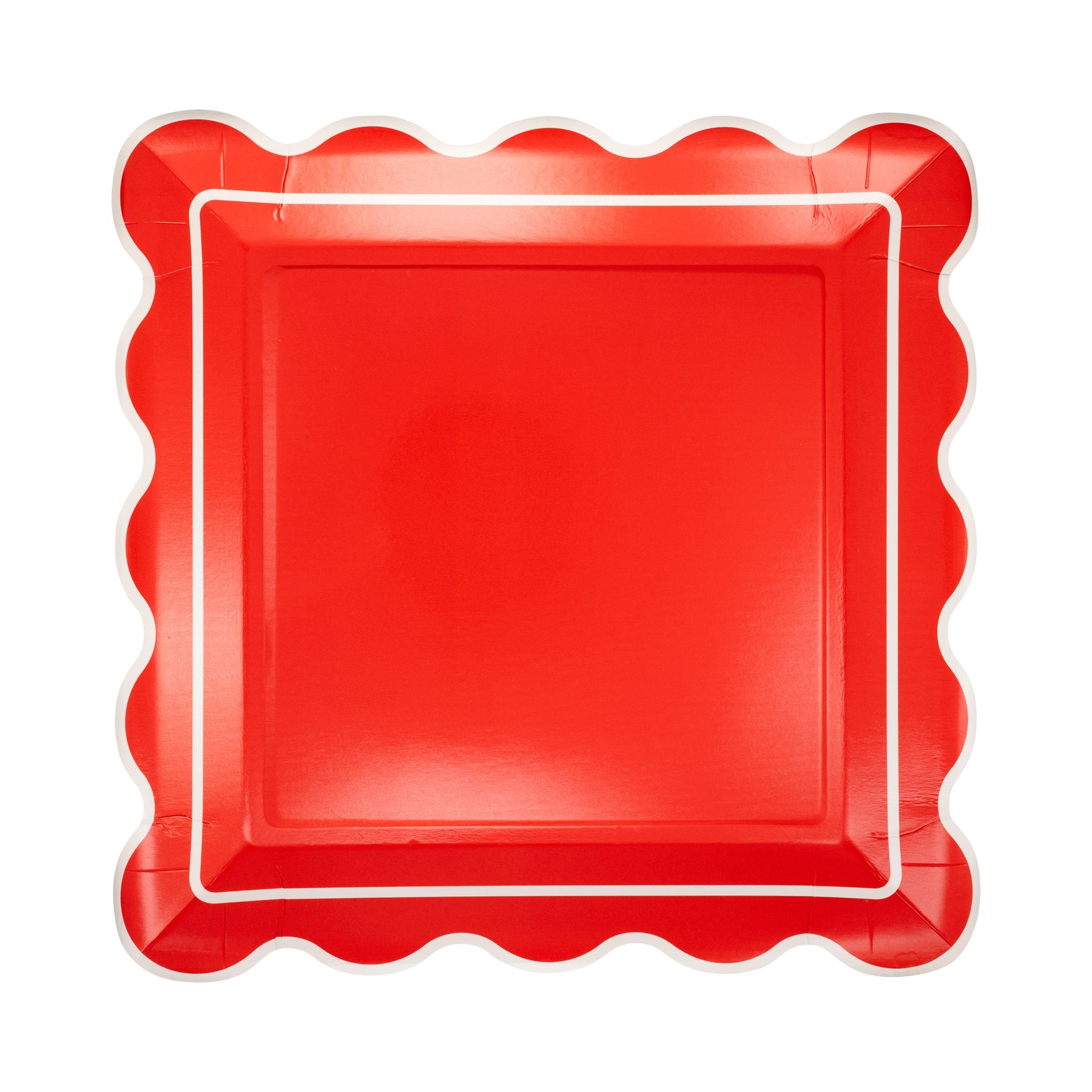 PRESALE: STN1241 - Red Scalloped Square Plate