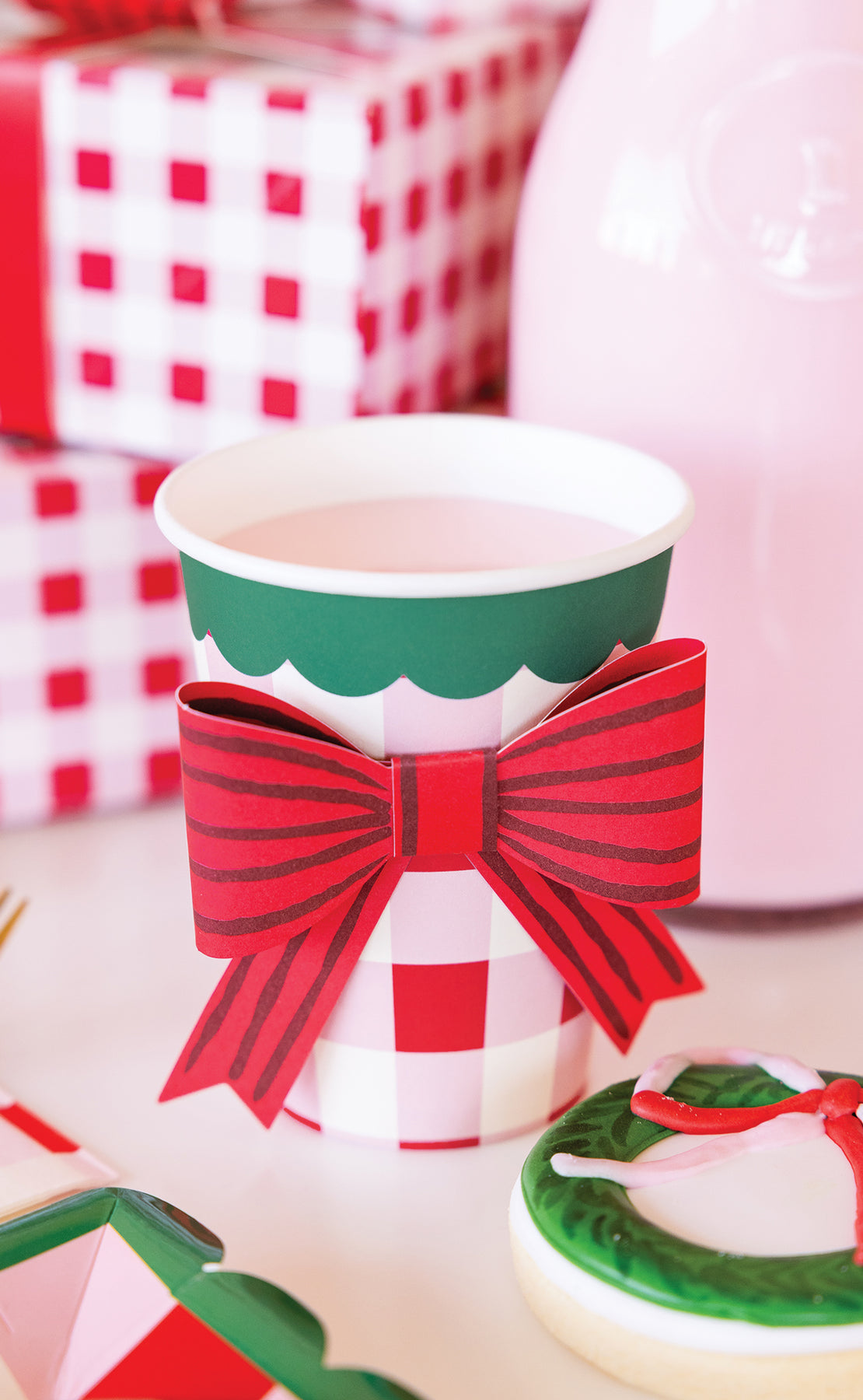 PRESALE: SUG1210 - Plaid Cup with Bow