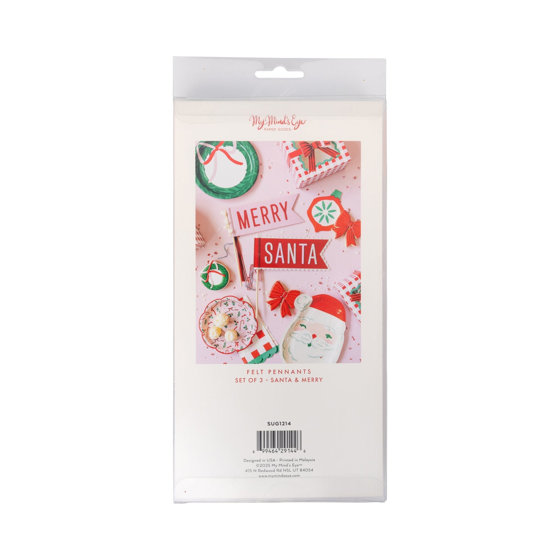 PRESALE: SUG1214 -Santa and Merry Felt Pennant Set