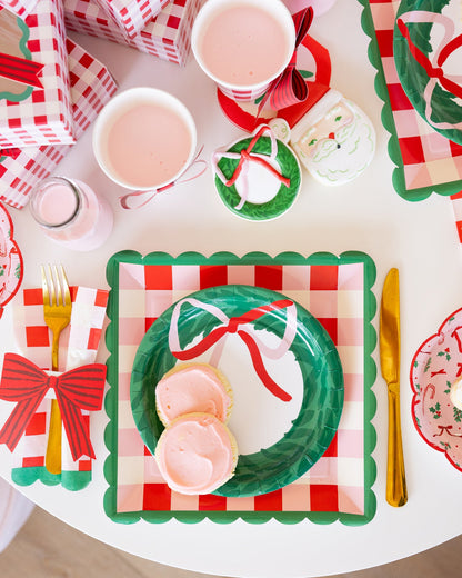 PRESALE: SUG1239 - Plaid Napkin with Bow Paper Ring