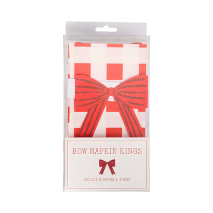 PRESALE: SUG1239 - Plaid Napkin with Bow Paper Ring