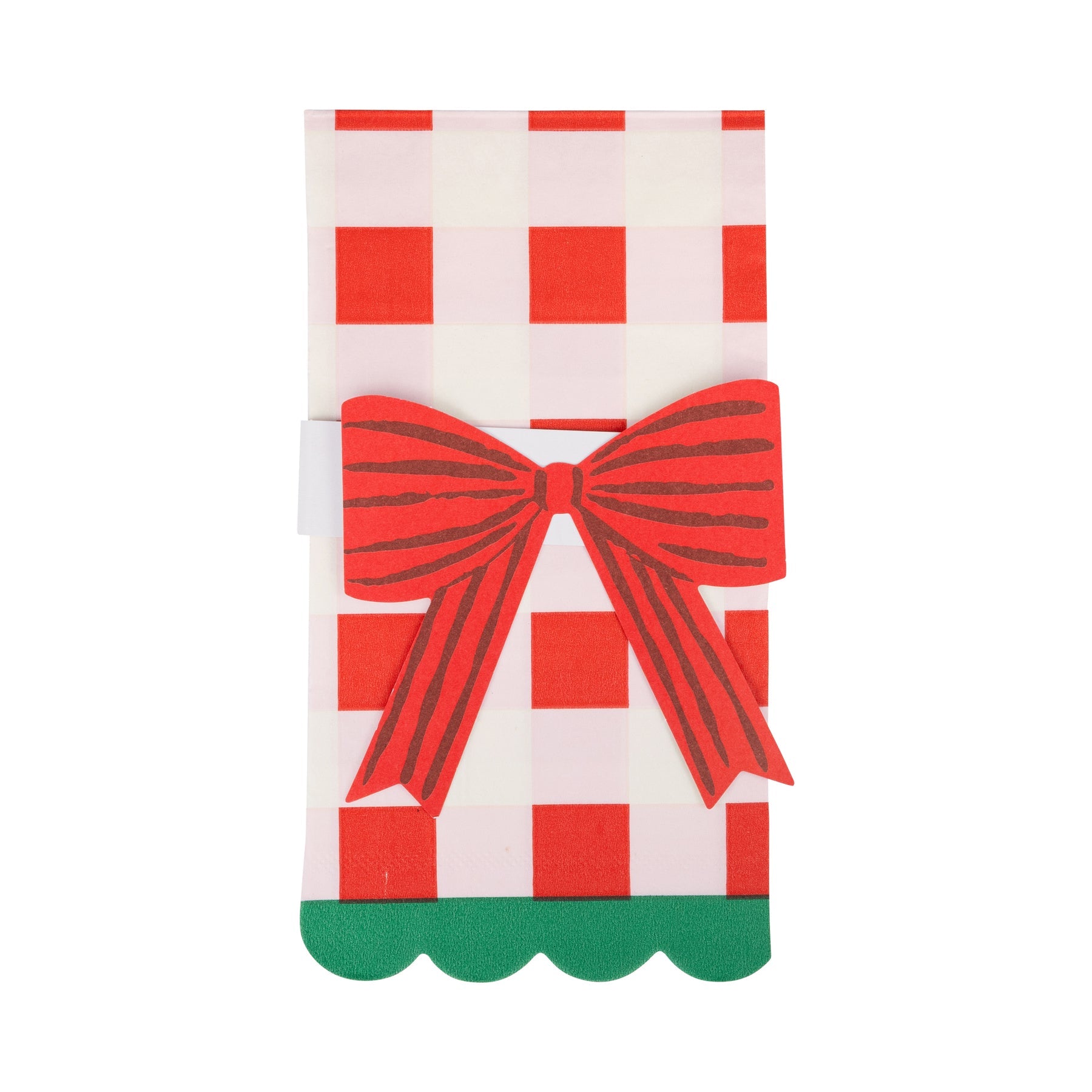 PRESALE: SUG1239 - Plaid Napkin with Bow Paper Ring