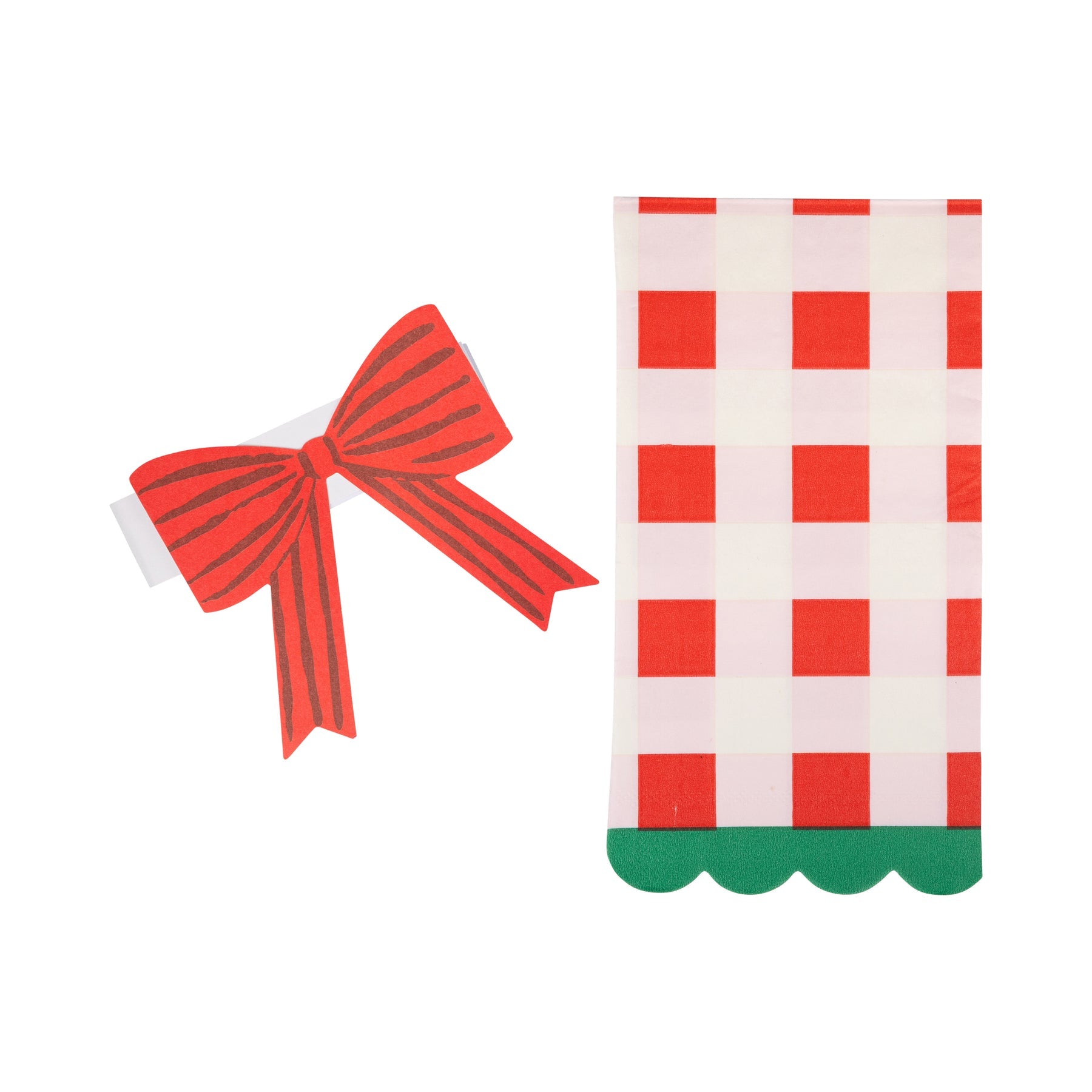 PRESALE: SUG1239 - Plaid Napkin with Bow Paper Ring