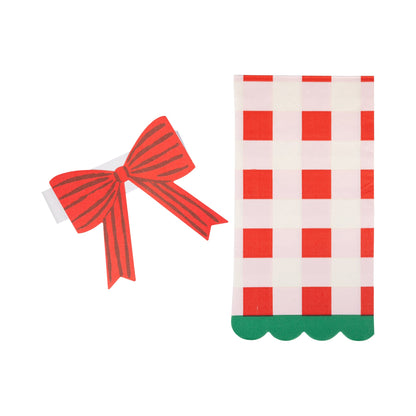 PRESALE: SUG1239 - Plaid Napkin with Bow Paper Ring
