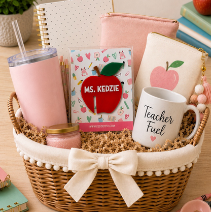 Personalized Acrylic Apple Drink Charm for Back-to-School, Teacher Gift