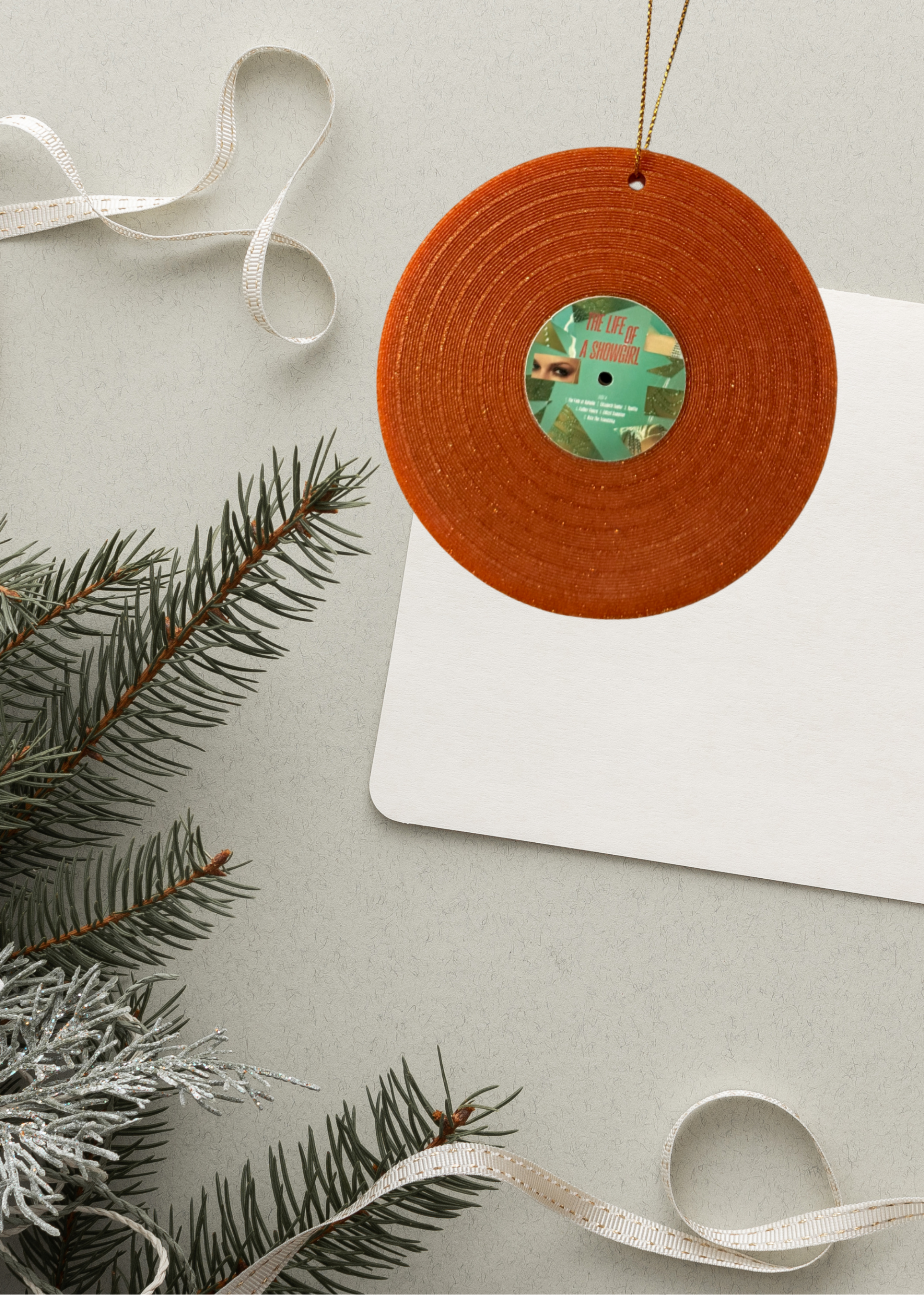 T.S. Life of a Showgirl Vinyl Record Ornament