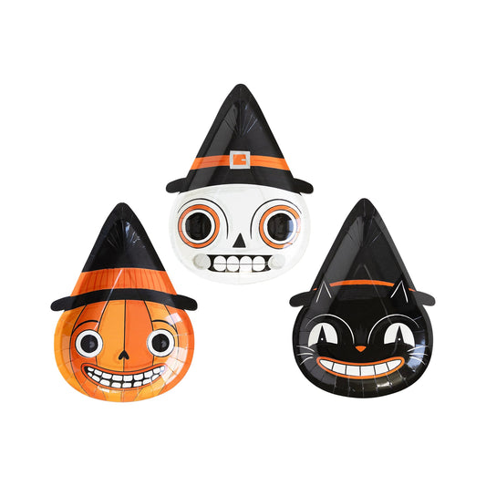 VINTAGE HALLOWEEN CHARACTER PAPER PLATE SET