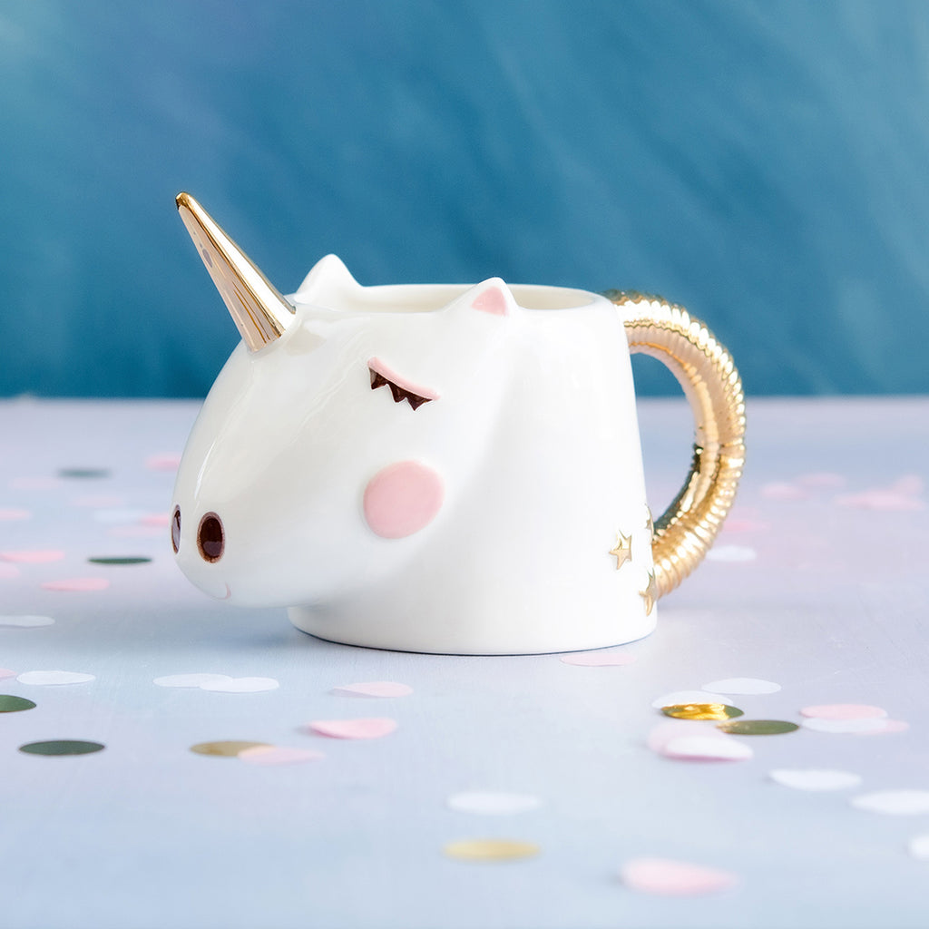 PRESALE: Glitterville Unicorn Mug, Ceramic, 4" X 7.25"