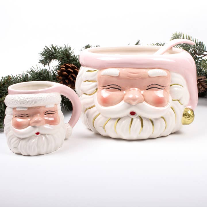 PREORDER: Pink Santa Punch Bowl & Ladle