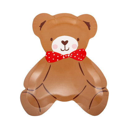 Occasions Beary Loved Teddy Bear Shaped Plate Set