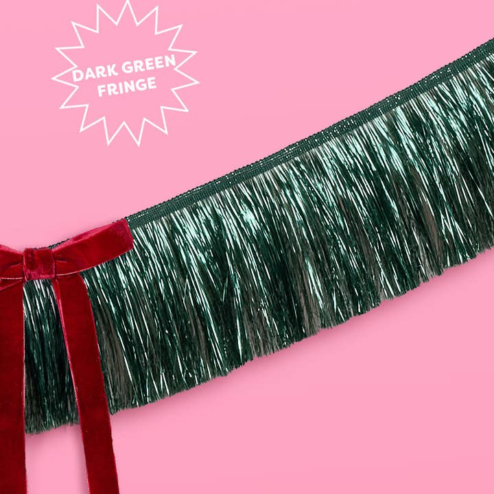 PRESALE: Xmas Bow Banner - Fringe + Velvet Bows, Christmas Decor