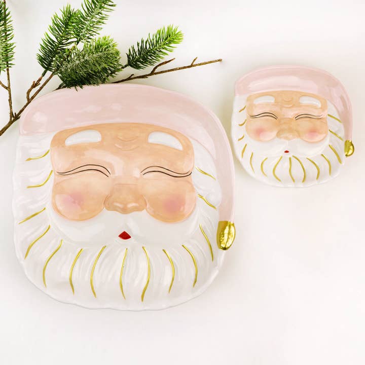 PREORDER: Pink Santa Dessert Plate