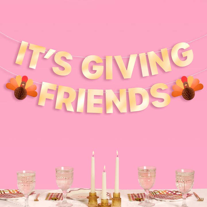 PRESALE: It's Giving Friends Banner - 3D Paper 5' Thanksgiving Decor