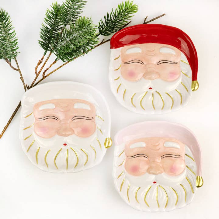 PREORDER: Pink Santa Dessert Plate