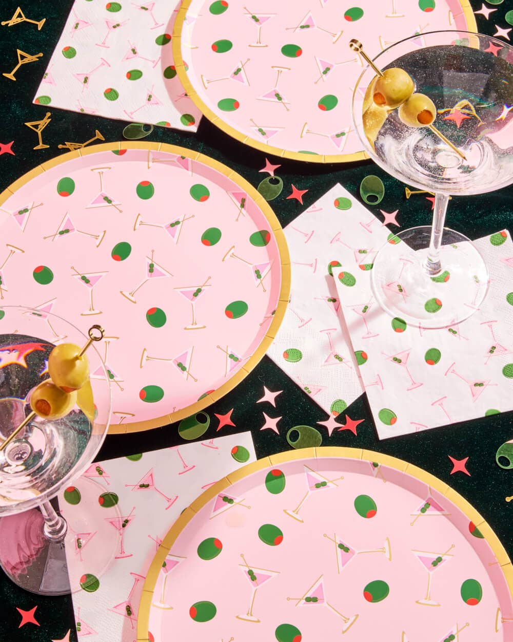 Martini Plates - 25 paper plates, Birthday, Bachelorette