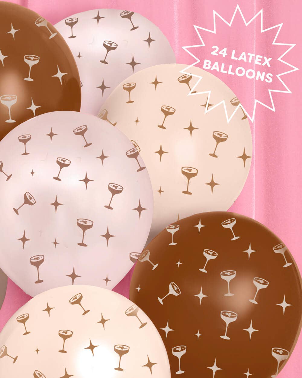 Espresso Martini Balloon Pack - 24 latex balloons, birthday, bachelorette