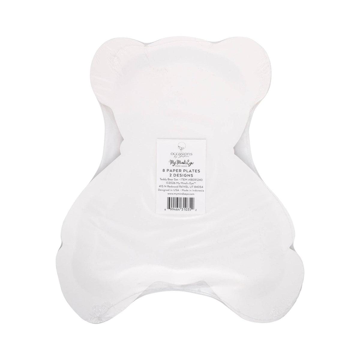 Occasions Beary Loved Teddy Bear Shaped Plate Set