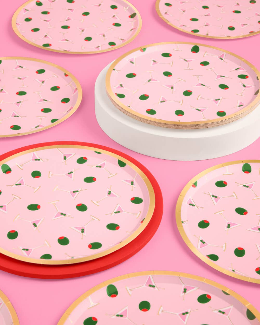 Martini Plates - 25 paper plates, Birthday, Bachelorette