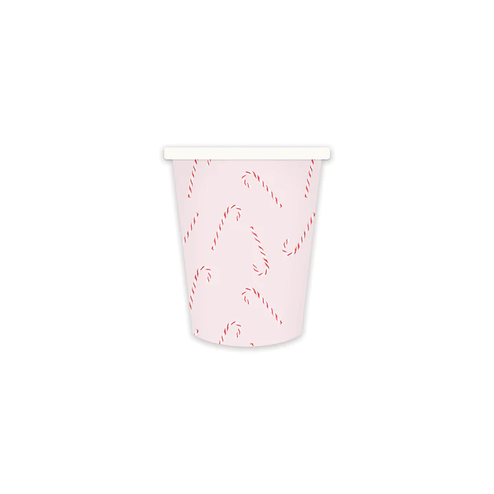 WHM1012 - WHIMSY SANTA SCATTERED CANDY CANE PAPER PARTY CUPS
