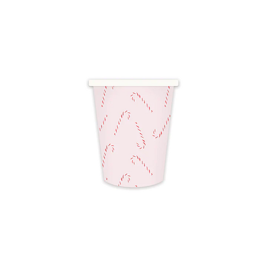 WHM1012 - WHIMSY SANTA SCATTERED CANDY CANE PAPER PARTY CUPS