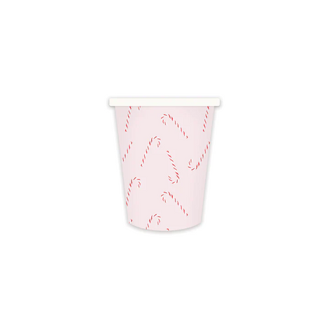 WHM1012 - WHIMSY SANTA SCATTERED CANDY CANE PAPER PARTY CUPS