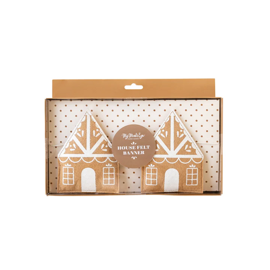 GBD1002 - GINGERBREAD FELT GINGERBREAD HOUSE BANNER
