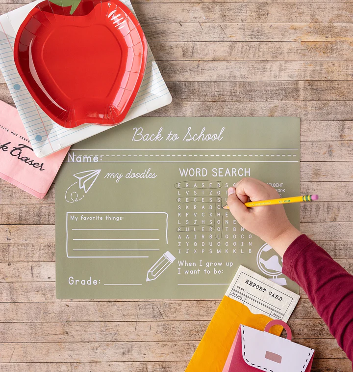 Occasions by Shakira Back to School Green Chalkboard Paper Placemats (12)