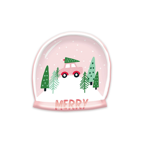 MER1040 -SNOWGLOBE SHAPED PAPER PLATE