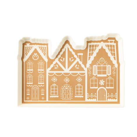 GINGERBREAD HOUSE SHAPED MELAMINE TRAY